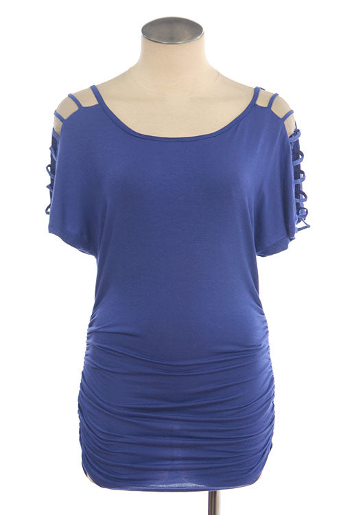 Tee With Ladder Designed Sleeves